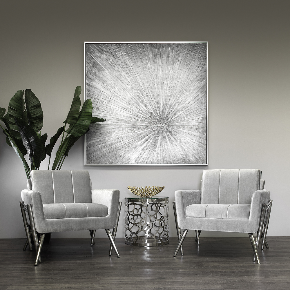 Morgan Accent Chair: Grey Velvet